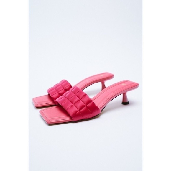 Zara Shoes Zara Quilted Satin Effect Mules Fuchsia 9 34581 Poshmark